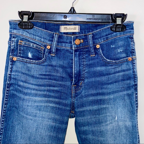 Madewell Blue Distressed 9” High Rise Skinny Jean - Picture 4 of 11